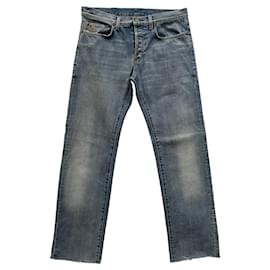 Gucci-Vintage strong wash denim trousers-Light blue