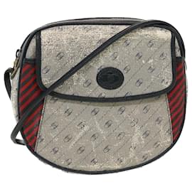 Gucci-GUCCI Shoulder Bag PVC Leather Navy Gray Red Auth ti1146-Red,Grey,Navy blue