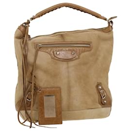 Balenciaga-BALENCIAGA The Day Shoulder Bag Harako leather Beige 140442 Auth yk7280-Beige