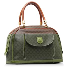 Céline-Celine Brown Macadam Handbag-Brown