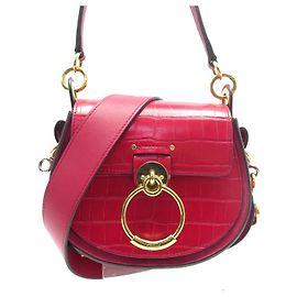 Chloé BOLSA DE MÃO CHLOE TESS PM FUSHIA CROCO ESTAMPADA EM COURO TRANSVERSAL Fuschia