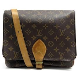 Louis Vuitton-VINTAGE LOUIS VUITTON CARTOUCHIERE MM M HANDBAG51253 MONOGRAM HAND BAG-Brown