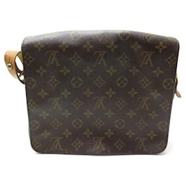 Louis Vuitton-VINTAGE LOUIS VUITTON CARTOUCHIERE MM M HANDBAG51253 MONOGRAM HAND BAG-Brown