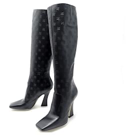 Fendi-NEW FENDI SHOES STIVALE KARLIGRAPHY BOOTS 8W7041 38.5 LEATHER BOOTS-Black