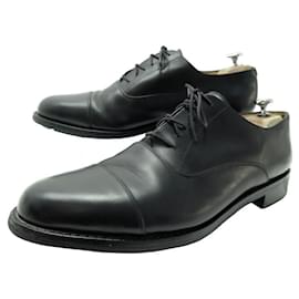 Paraboot-PARABOOT RICHELIEU SHOES 12.5 46.5 BLACK LEATHER SHOES-Black