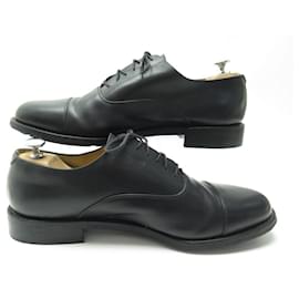 Paraboot-PARABOOT RICHELIEU SHOES 12.5 46.5 BLACK LEATHER SHOES-Black