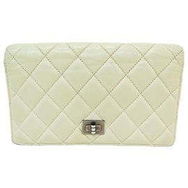Billetera de Chanel 2.55 CARTERA MADEMOISELLE DE PIEL PESPUNTEADA BLANCO CON CIERRE Blanco