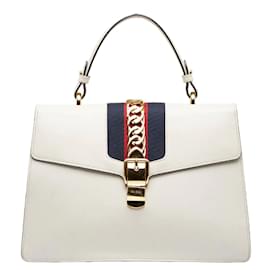 Gucci-Sac à main moyen Sylvie 431665-Blanc