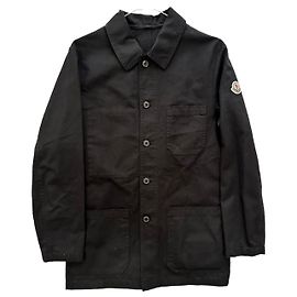 Moncler Giacca da città in cotone nero Nero