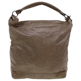 Balenciaga-BALENCIAGA The Day Shoulder Bag Leather Brown 140442 Auth yk7279-Brown