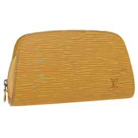 Louis Vuitton-LOUIS VUITTON Estuche Epi Dauphine PM Amarillo M48449 LV Auth 44415-Amarillo
