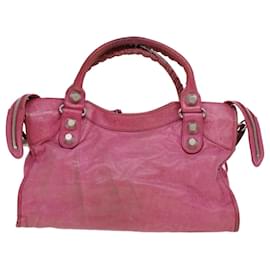 Balenciaga-BALENCIAGA The Giant City Hand Bag Leather 2way Pink 173084 auth 44796-Pink