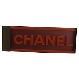 ***Accessorio per capelli fermaglio con logo CHANEL CC Arancione Silver hardware