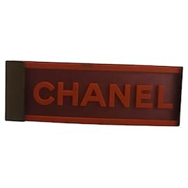 Chanel-***CHANEL CC Logo Barrette Hair Accessory-Orange,Silver hardware
