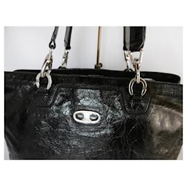 Céline-***Celine Patent Leather Shoulder Bag Handbag-Black