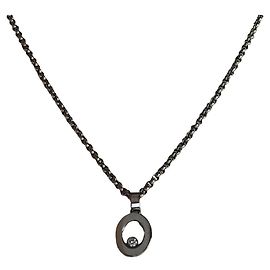 ***Chopard Happy Diamonds 18K Weißgold Diamant Halskette Silber Hardware
