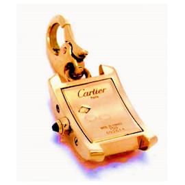 Cartier-***Pendentif à breloque américain Tank saphir en or jaune Cartier-Multicolore,Jaune