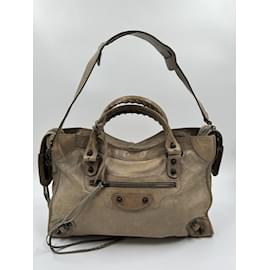 Balenciaga-Beige Lambskin City-Beige