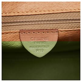 Céline-Celine Brown Macadam Handbag-Brown