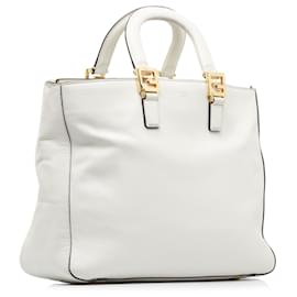 Fendi-Cabas Fendi Glacier FF moyen blanc-Blanc