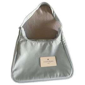 COURREGES vintage beige logo bag. Cognac Leather Cloth ref.101356 - Joli  Closet