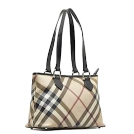 Burberry-Burberry Nova Check Canvas Tote Bag Canvas Tote Bag in Excellent condition-Beige
