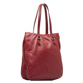 Loewe-Leather Tote Bag-Red