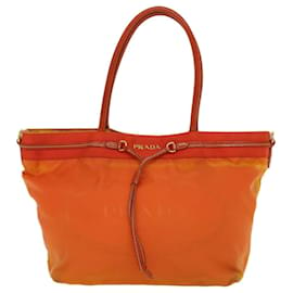 Prada-PRADA Tote Bag Nylon Orange Auth yb156-Orange