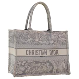 Christian Dior-Christian Dior Book Tote Bag Toile Gris M1286ZTDT_M932 Auth bs6141-Gris