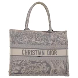 Christian Dior-Christian Dior Book Tote Bag Lona Cinza M1286ZTDT_M932 Autenticação6141-Cinza