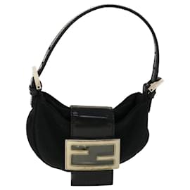 FENDI Mini Mamma Baguette Pouch Nylon Leather Black Auth 45284 ref.961824 -  Joli Closet