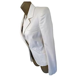 Burberry-Burberry Veste d'été en coton blanc pour femme , Blazer Royaume-Uni 8 US 4 UE 36-Blanc