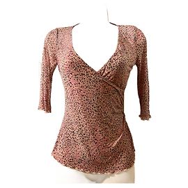 Diane Von Furstenberg DvF Leonetta top cruzado de seda vintage Rosa Multicolor