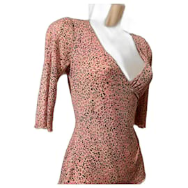 Diane Von Furstenberg-DvF Leonetta blusa vintage de seda-Rosa,Multicor