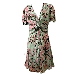 Diane Von Furstenberg-DvF floral silk chiffon dress, recent line-Multiple colors,Turquoise