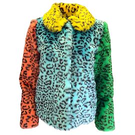 Abrigo de piel sintética con estampado de leopardo multicolor de Alice + Olivia Multicolor