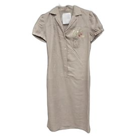Chloé Vintage-Leinenkleid 38 Beige