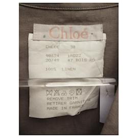 Chloé-Chloé vestido de linho vintage 38-Bege