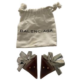 Brincos Balenciaga de metal roxo Roxo Hardware prateado