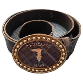 Trussardi Jeans-Belts-Black,Gold hardware