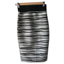 Impérial Bleistiftrock Schwarz Weiß Polyester XS Schwarz Weiß