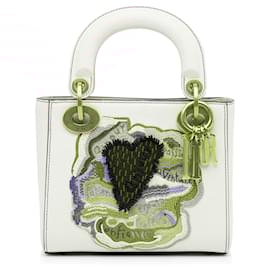 Dior-Dior White Niki De Saint Phalle Mini Calfskin Dioramour Lady Dior-White