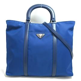 Prada-Tessuto-Einkaufstasche 1BG057-Blau