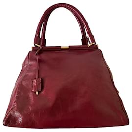 Yves Saint Laurent-Vintage magenta patent tote handbag-Other
