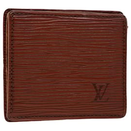 Louis Vuitton-LOUIS VUITTON Epi Porte Monnaie Boite Monedero Marrón M63693 LV Auth 45012-Castaño