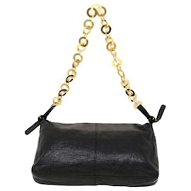 Fendi-FENDI Shoulder Bag Leather Black Auth 45283-Black