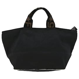 Fendi-FENDI Zucca Canvas Hand Bag Black Brown Auth bs6057-Brown,Black