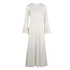 Robe longue brodée Saint Laurent Blanc