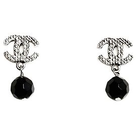 Chanel silberner CC und schwarze Perle Silber
