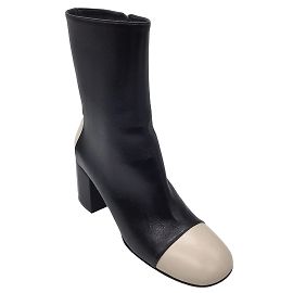 Casadei Black / Off-White 8Sense Two-Tone Retro Leather Boots Black